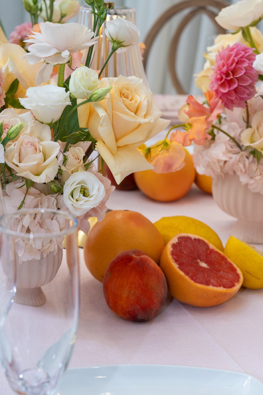 Luxury event citrus floral detail — Luxury Events, photographed by Jonathan Levy